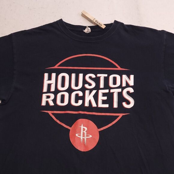 Toyota Houston Rockets Casual Graphic T Shirt Adult Mens Size Large L Black Red - Picture 1 of 8